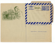 India 1969 25p Aircraft Mahatma Gandhi Postal Stationery Aerogramme MINT # 10343