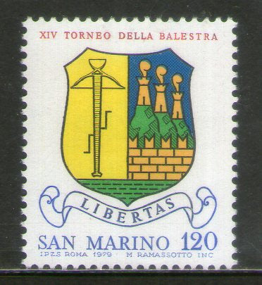 San Marino 1979 Crossbow Tournament Coat of Arms Sc 948 MNH # 1171