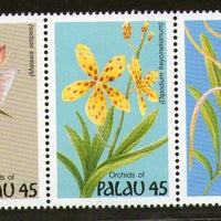 Palau 1990 Orchids Flower Tree Plant Flora Se-tenant with Tab Sc 241a MNH