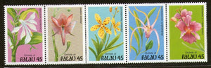 Palau 1990 Orchids Flower Tree Plant Flora Se-tenant with Tab Sc 241a MNH