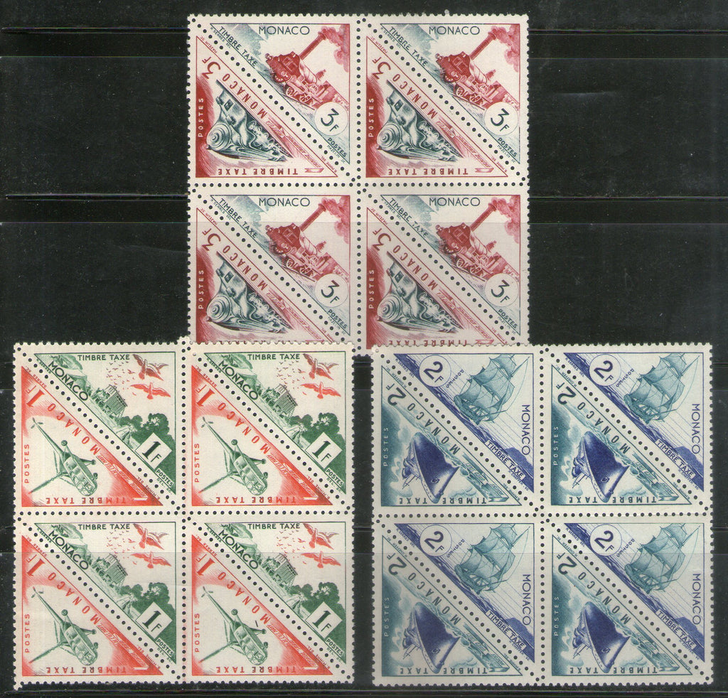 Monaco 1953 Modern Transports Sailing Ship Helicopter Railway Pigeon Odd-Shaped BLK/4 MNH # 13449B