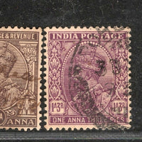 India 3 Diff KG V ½A 1A & 1A3p ERROR WMK - Multi Star Inverted Used as Scan # 1513