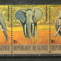 Guinee 1977 Endangered Wildlife Animals Elephant 3v MNH # 1676