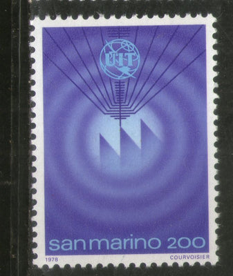 San Marino 1978 ITU Emblem Waves Coming 3 Peaks Sc 928 MNH # 179