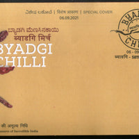 India 2021 Byadgi Chilli Food Spices GI Tag Special Cover # 18177