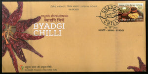 India 2021 Byadgi Chilli Food Spices GI Tag Special Cover # 18177