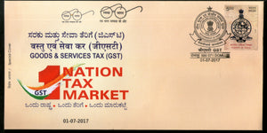 India 2017 Nation Tax Market Goods & Sevices Tax GST Special Cover # 18193