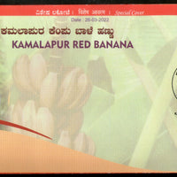 India 2022 Kamalapur Red Banana Fruit GI Tag Special Cover # 18234