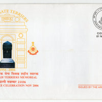 India 2006 India Gate Sikh Terriers Memorial Sikhism Military Coat of Arms APO Cover + Brochure # 18493