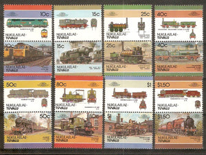 Tuvalu - Nukulaelae 1985 Locomotive Railway Train 16v MNH # 3123