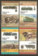 Tuvalu - Nukulaelae 1985 Locomotive Railway Train 8v MNH # 3125