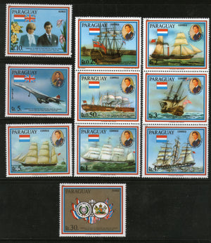 Paraguay 1981 Diana & Prince Charls Royal Wedding Ship Sc 2000-4 MNH # 3128