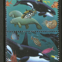 United Nations 1992 Clean Oceans Whale Fauna Sea Animal Sc 215a MNH # 3212