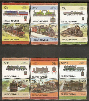 Tuvalu - Niutao 1985 Locomotives Railway Trains 12v MNH # 3216