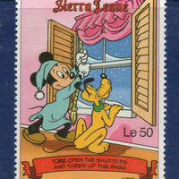 Sierra Leone 1990 Night Before Christmas Disney Mickey Pluto Cartoon Animination MNH # 3232