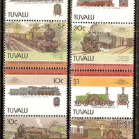 Tuvalu 1985 Locomotive Railway Train Transport 8v MNH # 3302