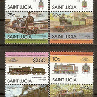 St. Lucia 1985 Locomotive Railway Train Transport 8v MNH # 3323