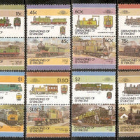 Gr. of St. Vincent 1986 Locomotive Trains Railway 16v MNH # 3373