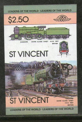 St. Vincent 1983 Cheshire British Locomotive Transport Sc 705 Imperf Pair MNH # 3826