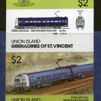 St. Vincent Gr. Union 1986 Metro Linner Railcar USA Locomotive Sc 54 Imperf MNH # 3868