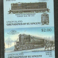 St. Vincent Gr. Union 1987 Kansas City Class GP7 USA Locomotive Sc 55 Imperf MNH # 3871