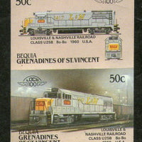 St. Vincent Gr. Bequia 1987 Louisville & Nashville Locomotive Sc 16 Imperf MNH # 3874