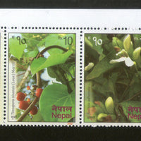 Nepal 2022 Medicinal Plant Health 4v Setenant MNH # 5209