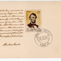 India 1965 Abraham Lincoln Quote Max Card # 6308