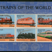 Bhutan 1996 Trains Locomotive Railway Transport Sc 1132 Sheetlet MNH # 6318