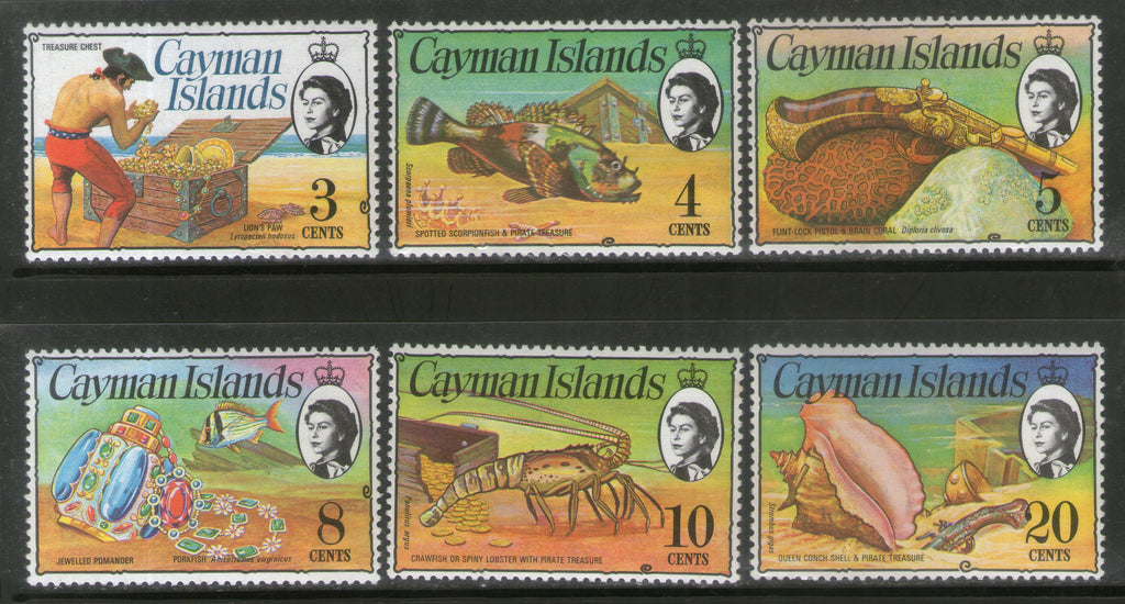 Cayman Islands 1974 QE II Seashell Fish Pistol Gems 6v MNH # 653