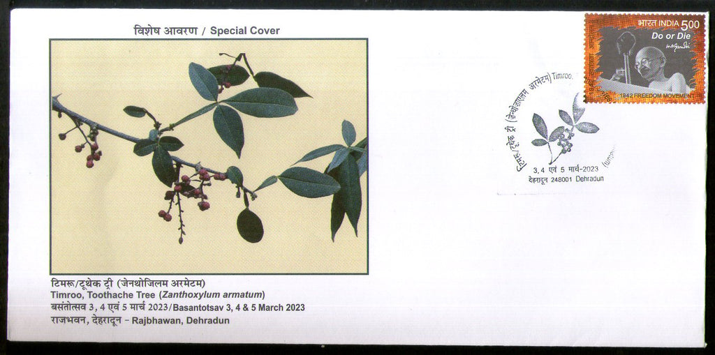 India 2023 Timroo Toothache Tree Plant Special Cover # 6814