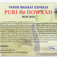 India 2023 Vande Bharat Express Puri to Howrah Bridge Train Locomotive Special Cover # 6858