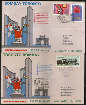 India 1985 Bombay to Toronto Air-India First  Flight Cover # 7143