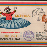 India 1982 Bombay to Montreal Air-India First  Flight Cover # 7355