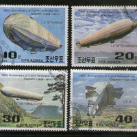 Korea 1988 Zeppelin Graf Airship Transport 4v Cancelled Set # 7877