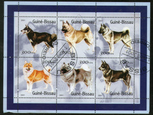 Guinea Bissau 2001 Breeds of Dogs Pet Animal M/s Sheetlet Cancelled # 8162