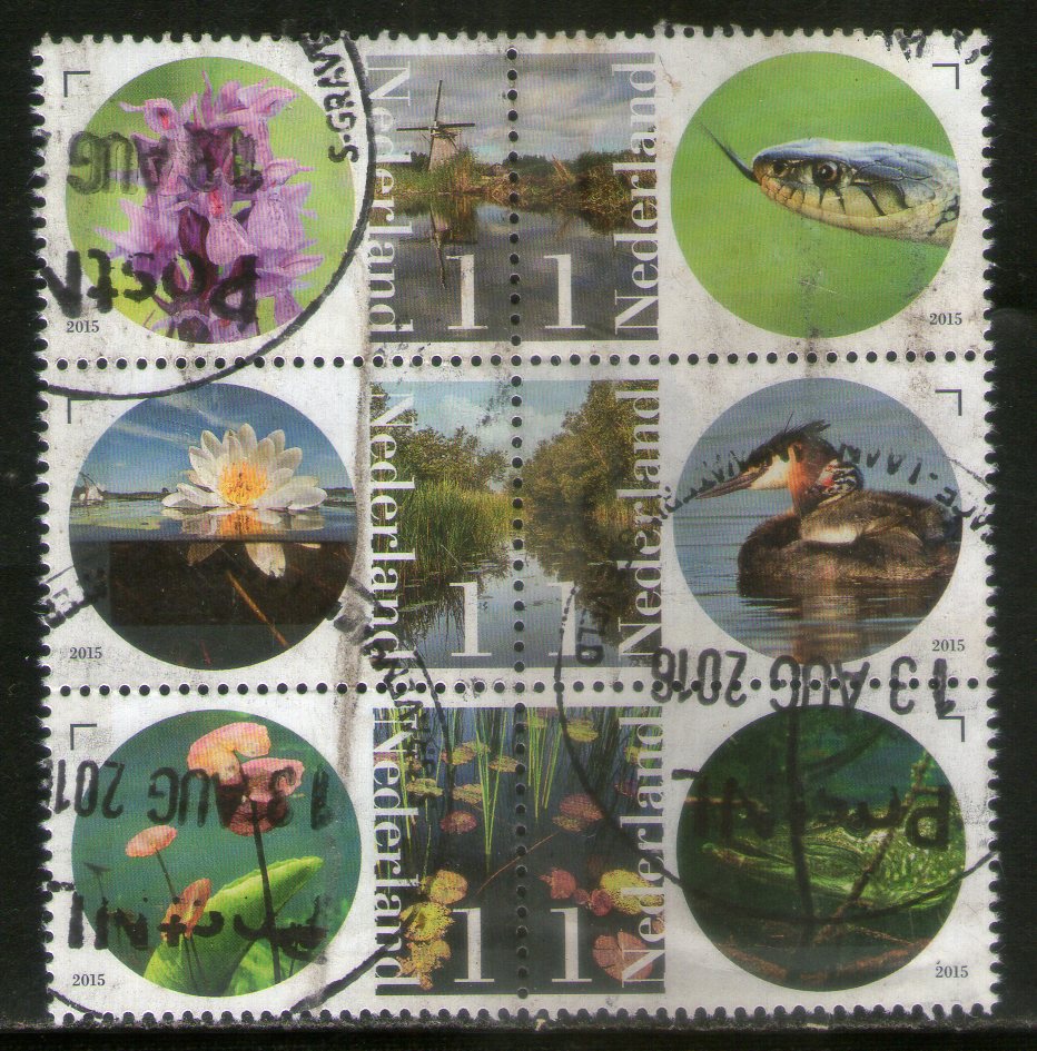 Netherlands 2015 8 diff. Birds Eye Used Stamp # 8241