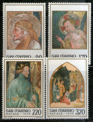 San Marino 1979 Christmas Paintings Holy Family Sc 972,74 MNH # 82