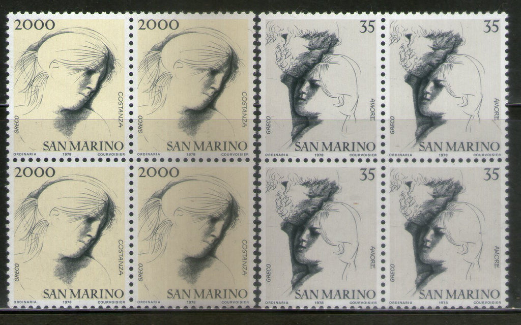 San Marino 1978 Christmas Civic Virtues 2v BLK/4 MNH # 864