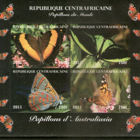 Central Africa 2011 Butterflies Papillion’s Insect M/s MNH # 9275