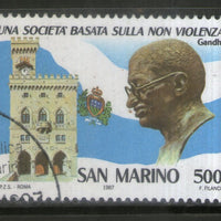 San Marino 1987 Mahatma Gandhi of India Cancelled # 959