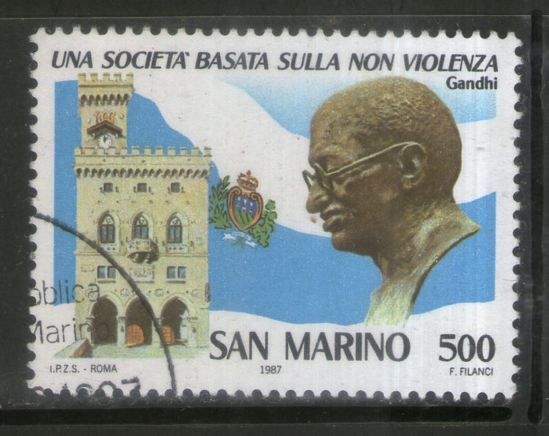 San Marino 1987 Mahatma Gandhi of India Cancelled # 959