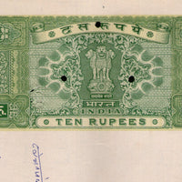 India Fiscal Rs.10 Ashokan Stamp Paper Court Fee Revenue WMK-17 Good Used # SP71