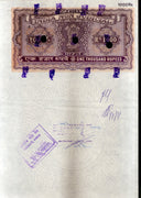 India Fiscal Rs.1000 Ashokan Stamp Paper Court Fee Revenue WMK-16 Good Used # 84A