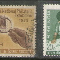 India 1970 National Philatelic Exhibition Phila-527a 2v Used Stamp Set