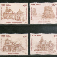 India 2001 Temple Architecture Hindu Mythology 4v Phila 1885-88 MNH