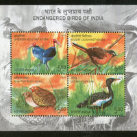 India 2006 Endangered Birds of India Fauna Wild Life Phila-2352 M/s MNH