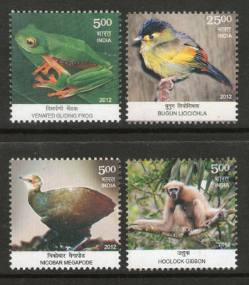 India 2012 Convention on Biological Diversity Bird Frog Monkey Animal 4v MNH