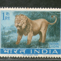 India 1963 Re.1 Wildlife Asiatic Lion Phila-392 1v MNH