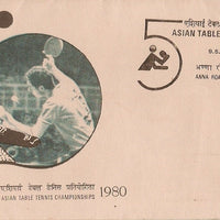 India 1980 Asian Table Tennis Championship Phila-817 FDC